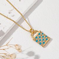 Ig Style Simple Style Lock Copper Plating Inlay Zircon Pendant Necklace main image 7