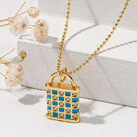 Ig Style Simple Style Lock Copper Plating Inlay Zircon Pendant Necklace main image 3