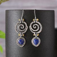 1 Pair Fashion Heart Shape Flower Gourd Plating Inlay Alloy Artificial Pearls Rhinestones Shell 14k Gold Plated Earrings sku image 7