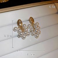 1 Paar Mode Herzform Blume Kürbis Überzug Inlay Legierung Künstliche Perlen Strasssteine Hülse 14 Karat Vergoldet Ohrringe sku image 3