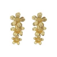 1 Pair Exaggerated Flower Plating Alloy Drop Earrings main image 4