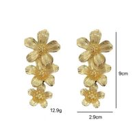 1 Pair Exaggerated Flower Plating Alloy Drop Earrings main image 2