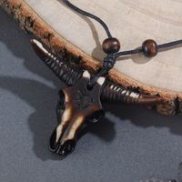 Retro Cattle Arylic Rope Carving Unisex Pendant Necklace main image 1