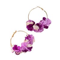 1 Pair Ig Style Flower Polyester Metal Earrings main image 6