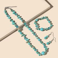 Ethnic Style Irregular Turquoise Gravel Beaded Women's Jewelry Set main image 4
