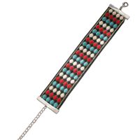 Retro Ethnic Style Rhombus Polyester Metal Embroidery Handmade Women's Bracelets Necklace main image 7