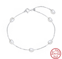1 Piece Simple Style Geometric Sterling Silver Plating Inlay Pearl Bracelets sku image 2