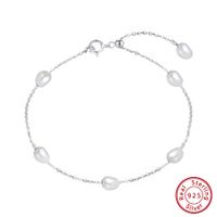 1 Piece Simple Style Geometric Sterling Silver Plating Inlay Pearl Bracelets main image 4