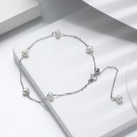 1 Piece Simple Style Geometric Sterling Silver Plating Inlay Pearl Bracelets main image 5