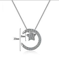 Ig Style Sweet Star Moon Copper Zircon Pendant Necklace In Bulk main image 2