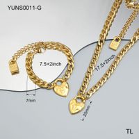 Stainless Steel Casual Simple Style Classic Style Plating Heart Shape Bracelets Necklace main image 5