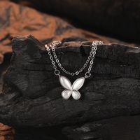 Simple Style Commute Butterfly Sterling Silver Plating Inlay Shell White Gold Plated Layered Necklaces main image 3