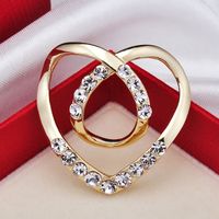 Women's Elegant Simple Style Heart Shape Alloy Resin Hollow Out Scarf Ring main image 6