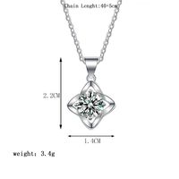 Elegant Flower Sterling Silver Gra Inlay Moissanite Silver Plated Pendant Necklace main image 6