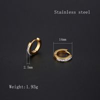 1 Pair IG Style Elegant Simple Style Geometric Plating Inlay 304 Stainless Steel Rhinestones 18K Gold Plated Hoop Earrings main image 3