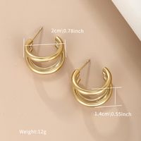 1 Paire XUPING Style Simple Forme C Placage Acier Inoxydable 304 Plaqué Or 18K Acier Brut Boucles D'Oreilles main image 5