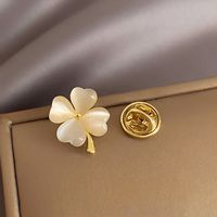 Elegant Simple Style Four Leaf Clover Flower Alloy Opal Women's Brooches main image 7