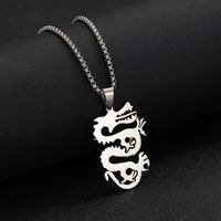 Chinoiserie Hip-hop Dragon Stainless Steel Unisex Pendant Necklace main image 4