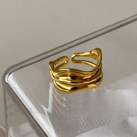 Simple Style Geometric Copper Asymmetrical Rings main image 6