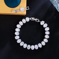 Casual Simple Style Geometric Copper Zircon 14k Gold Plated White Gold Plated Bracelets sku image 1