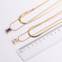 304 Stainless Steel 18K Gold Plated Casual Geometric Zircon Double Layer Necklaces main image 4