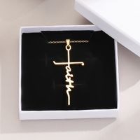 Hip-hop Cross Letter Stainless Steel Sweater Chain main image 3