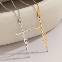 Hip-hop Cross Letter Stainless Steel Sweater Chain main image 4