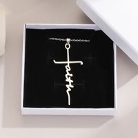 Einfacher Stil Kreuzen Brief Rostfreier Stahl Halskette Mit Anhänger main image 3