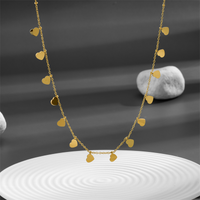 Titan Stahl 18 Karat Vergoldet Elegant Überzug Mond Herzform Schmetterling Strasssteine Halskette sku image 7