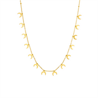 Titan Stahl 18 Karat Vergoldet Elegant Überzug Mond Herzform Schmetterling Strasssteine Halskette sku image 1