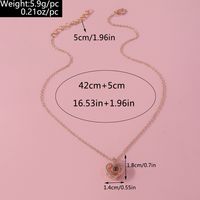 Romantic Simple Style Letter Number Heart Shape Zinc Alloy Plating Inlay Rhinestones Women's Pendant Necklace main image 3