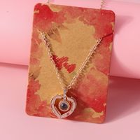 Romantic Simple Style Letter Number Heart Shape Zinc Alloy Plating Inlay Rhinestones Women's Pendant Necklace sku image 1