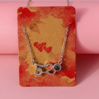 Romantic Simple Style Letter Number Heart Shape Zinc Alloy Plating Inlay Rhinestones Women's Pendant Necklace sku image 4