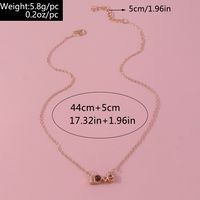 Romantic Simple Style Letter Number Heart Shape Zinc Alloy Plating Inlay Rhinestones Women's Pendant Necklace main image 4