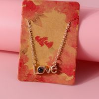 Romantic Simple Style Letter Number Heart Shape Zinc Alloy Plating Inlay Rhinestones Women's Pendant Necklace sku image 5