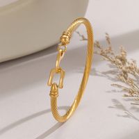Simple Style Letter Stainless Steel 18k Gold Plated Bangle main image 5