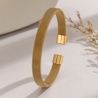 Simple Style Letter Stainless Steel 18k Gold Plated Bangle main image 7