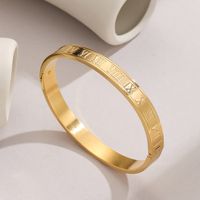Simple Style Letter Stainless Steel 18k Gold Plated Bangle main image 8