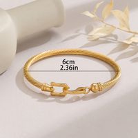 Simple Style Letter Stainless Steel 18k Gold Plated Bangle main image 3