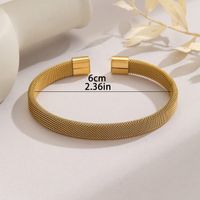 Simple Style Letter Stainless Steel 18k Gold Plated Bangle main image 4
