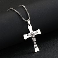 Hip-hop Cross Stainless Steel Pendant Necklace main image 6