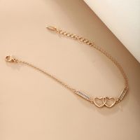 Elegant Xuping Simple Style Heart Shape Alloy Plating Inlay Artificial Diamond 18k Gold Plated Women's Bracelets main image 1