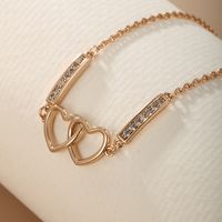 Elegante Xuping Estilo Simple Forma De Corazón Aleación Enchapado Embutido Diamante Artificial Chapado En Oro De 18 Quilates. Mujeres Pulsera main image 4