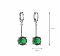 1 Pair Simple Style Geometric Inlay Copper Alloy Artificial Crystal Zircon White Gold Plated Drop Earrings main image 2