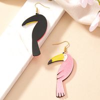 1 Pair Cute Flamingo Plating Arylic Drop Earrings main image 4