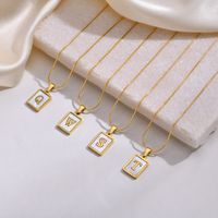 304 Stainless Steel Gold Plated Elegant Simple Style Plating Inlay Letter Shell main image 1