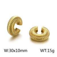 1 Paire Style Simple Forme En U Placage Acier Inoxydable Plaqué Or 18K Clips D'oreille sku image 8