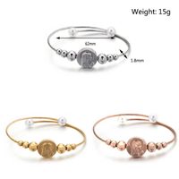 Simple Style Infinity Star Moon Titanium Steel 18K Gold Plated Bangle In Bulk main image 3