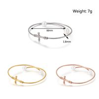 Simple Style Infinity Star Moon Titanium Steel 18K Gold Plated Bangle In Bulk main image 5