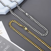 Titan Stahl 18 Karat Vergoldet Hip Hop Überzug Geometrisch Armbänder Halskette main image 5